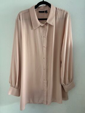 Halogen Soft Blush Button-Down Shirt